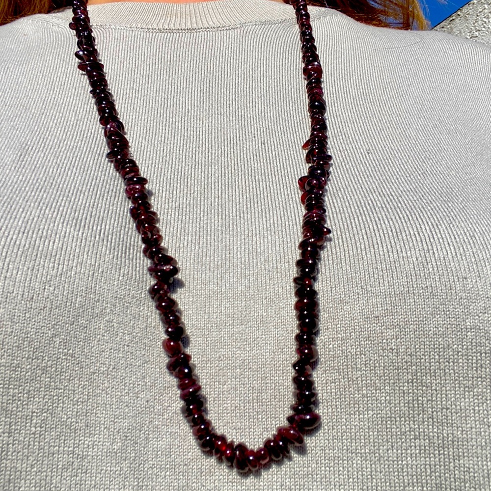 35” strand of polished Garnet stones!